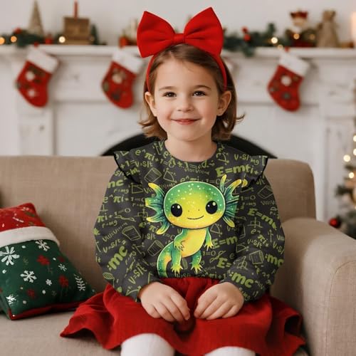 Toddler Sweatshirt Ruffle Long Sleeve Shirts for Girls 1-8Y Outdoor Travel Casual Tees Tops3