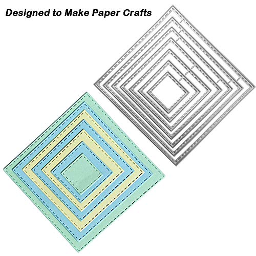 3 Different Shapes Of Cutting Dies Stencil Metal Template Molds (Square, Circle Flower & Heart), Dakuan 24 Pieces Embossing Tools For Scrapbook, Album Paper Diy Crafts & Card Making #TOP2