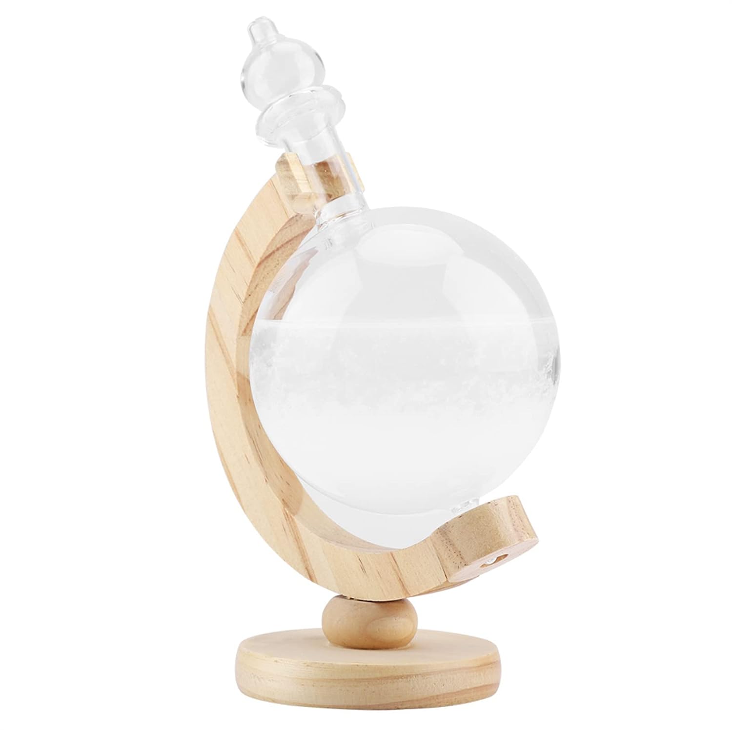 Creative Glass Barometer Desktop Weather Predictor for Home and Office Decor Unique Gift 8.46x5.51in