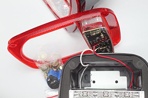 Pair Of Bright Clear Lens Red Stud Mount Tj Cj Yj Jk Replacement Stop Brake Turn Tail Light (Truck Trailer Boat) #TOP3