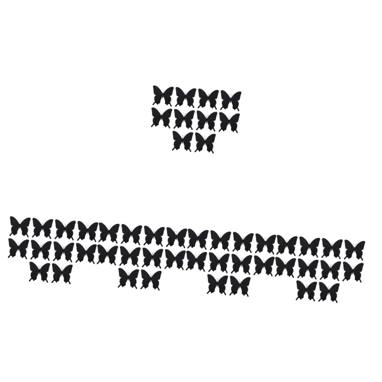 Sticker mural PVC noir imperméable et repositionnable en lot de 50 NUOBESTY