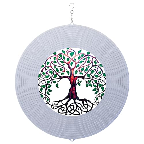 ISEO Tree of Life Wind Spinners for Yard and Garden, Metal Ornaments for Garden Décor, Outdoor Wind Spinner, Tree of Life Gifts, Outdoor Garden Decoration, 12 inch Tree of Life Wall Décor by