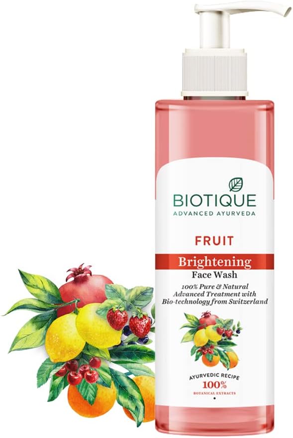 Fruit Brightening Face Wash| Ayurvedic and Organically Pure| Advanced Swiss Technology |100% Botanical Extracts| Suitable for All Skin Types | 200mL