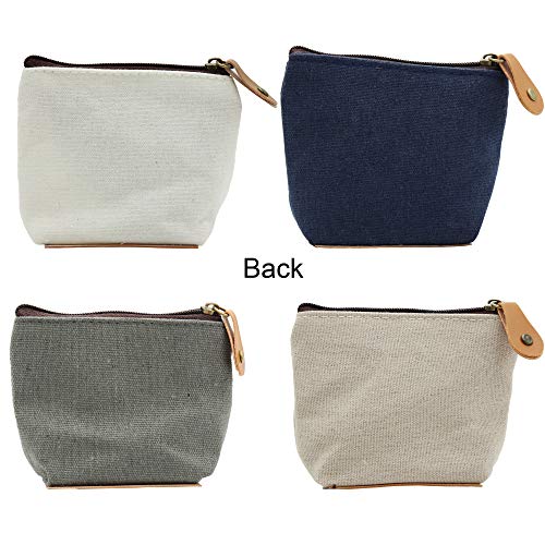 Cute Canvas Change Coin Purse Small Zipper Pouch Bag Wallet By Aiphamy, 3/4 Pack (Retro Style, 4 Pack) #TOP2