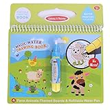 Keenso Libros para Colorear con Agua para Niños Pequeños, Juguetes Educativos para Pintar con Agua para Niños, Juguetes para 3-5(Granja)