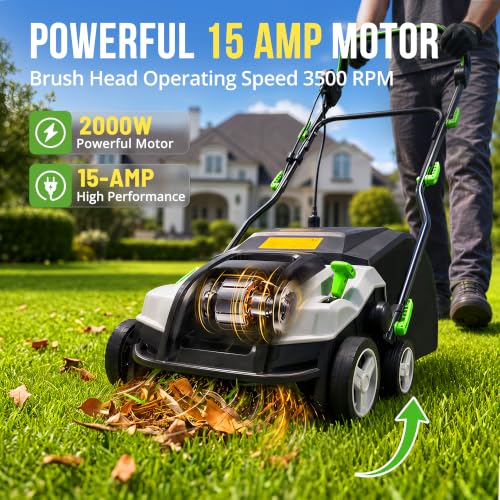 Image of Aspiron 16 inch Artificial Turf Sweeper 2000w Turf Sweeper 15Amp Lawn Sweeper