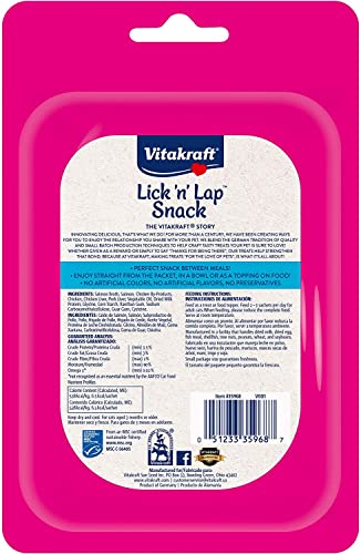 Vitakraft Lick 'N' Lap Creamy Cat Treat - Salmon – Great For Bonding – Low Calorie Interactive Wet Cat Treat​ - 5 Pack #TOP4