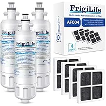 Refrigerator Air Filter Replacement for LG LT120F & FrigiLife Refrigerator water filter Replacement for LG LT700P Kenmore Elite 46-9690,ADQ36006102, 4PACK& 3PACK