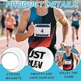 Tinoaly 4 Pairs Magnetic Race Bib Clips, Running Bib Holder Marathon Race Number Board Snaps Fixing Magnets for Runners (Just Run) - Image 4