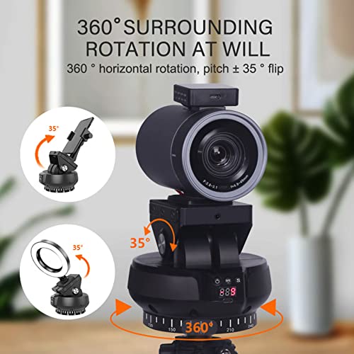 Automatic Motorized Rotating Panoramic Tripod Head, Ai Face Tracking Motorized Pan Tilt Head With Remote Control And Phone Clip For Dslr Cameras, Smartphones #TOP1