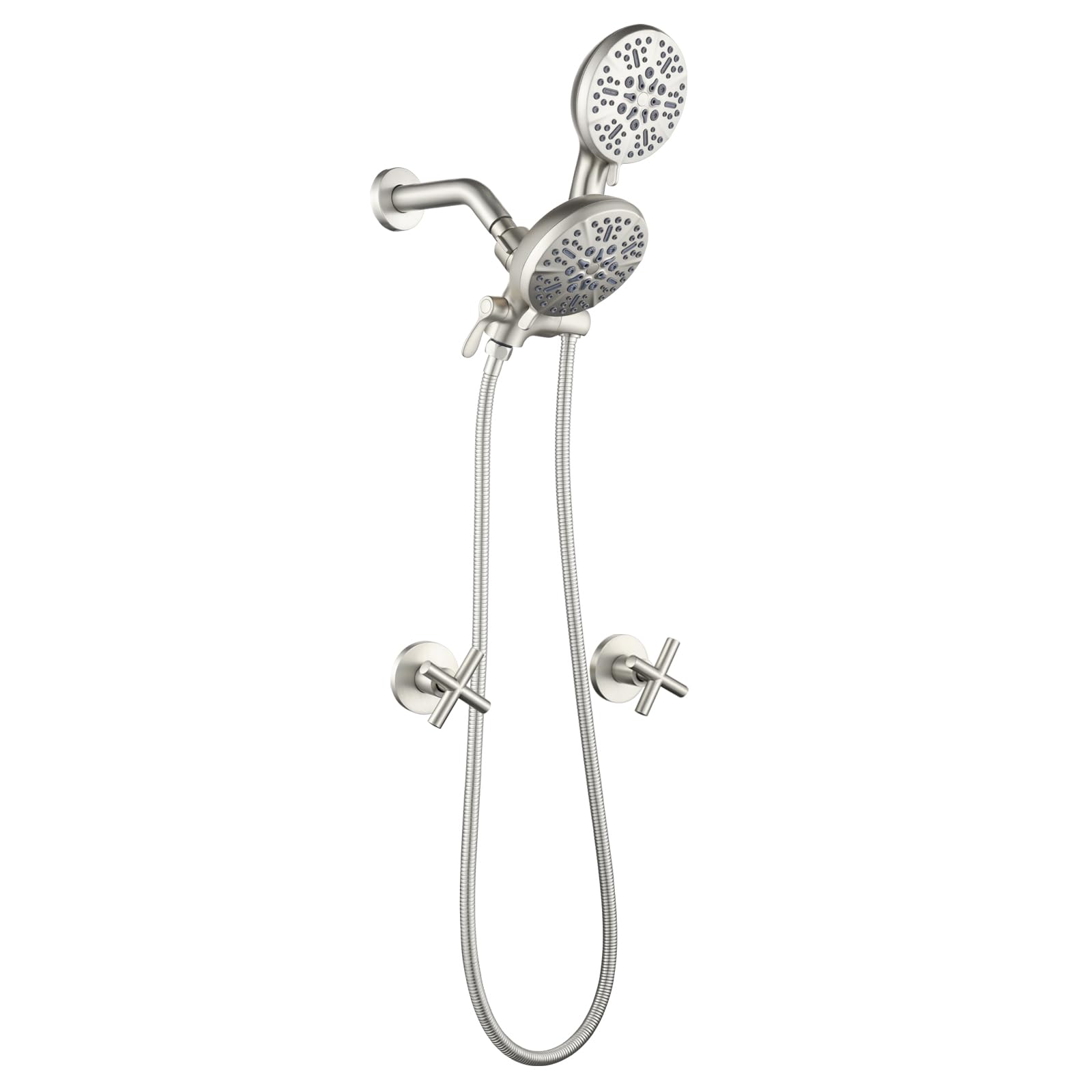 2 Handles Shower Faucet Shower System Complete 2 in 1 Shower Combo Set with Handheld Showerhead