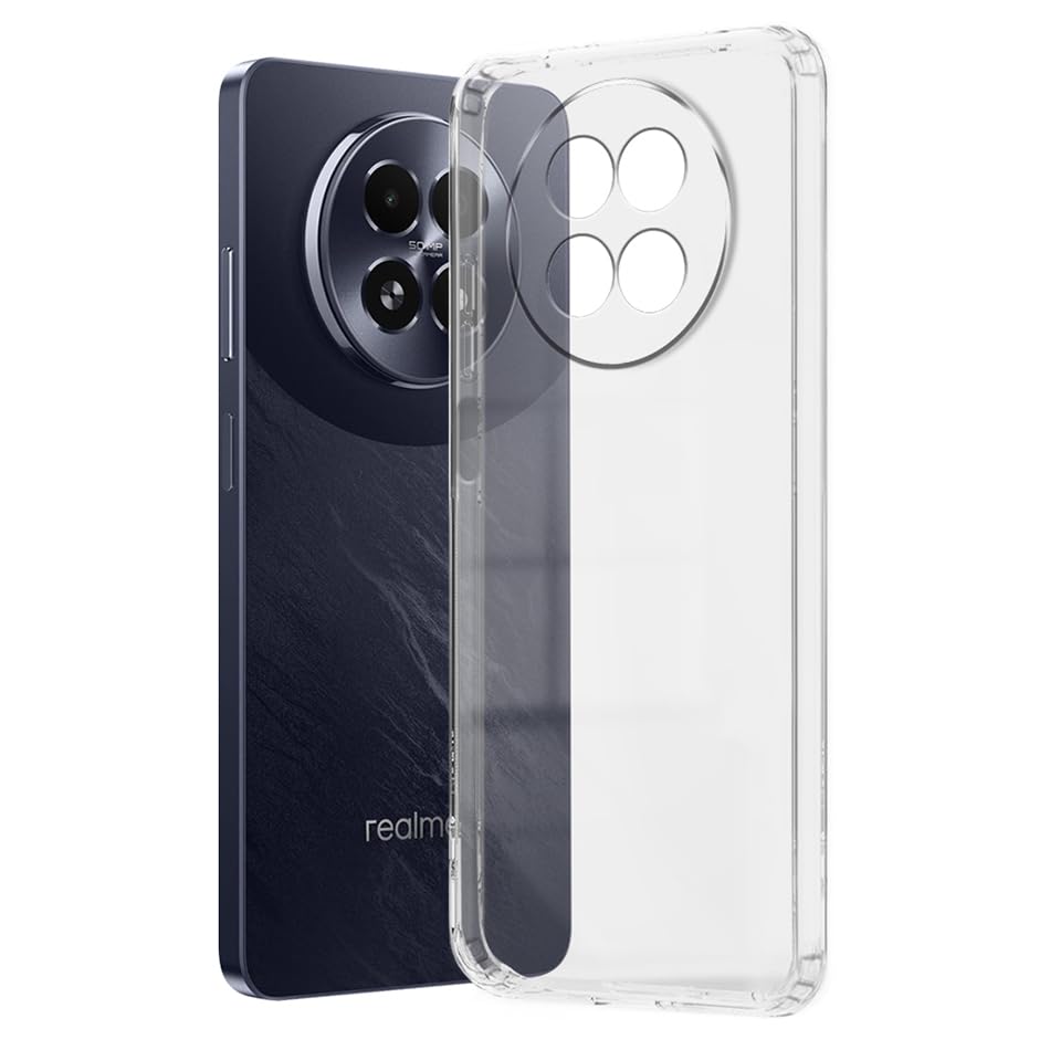 Image of Fashionury Crystal Clear Case for Realme 13 5G | Yellowing Resistance | Transparent TPU Silicone | Raised Camera Lips | Slim Transparent Cover