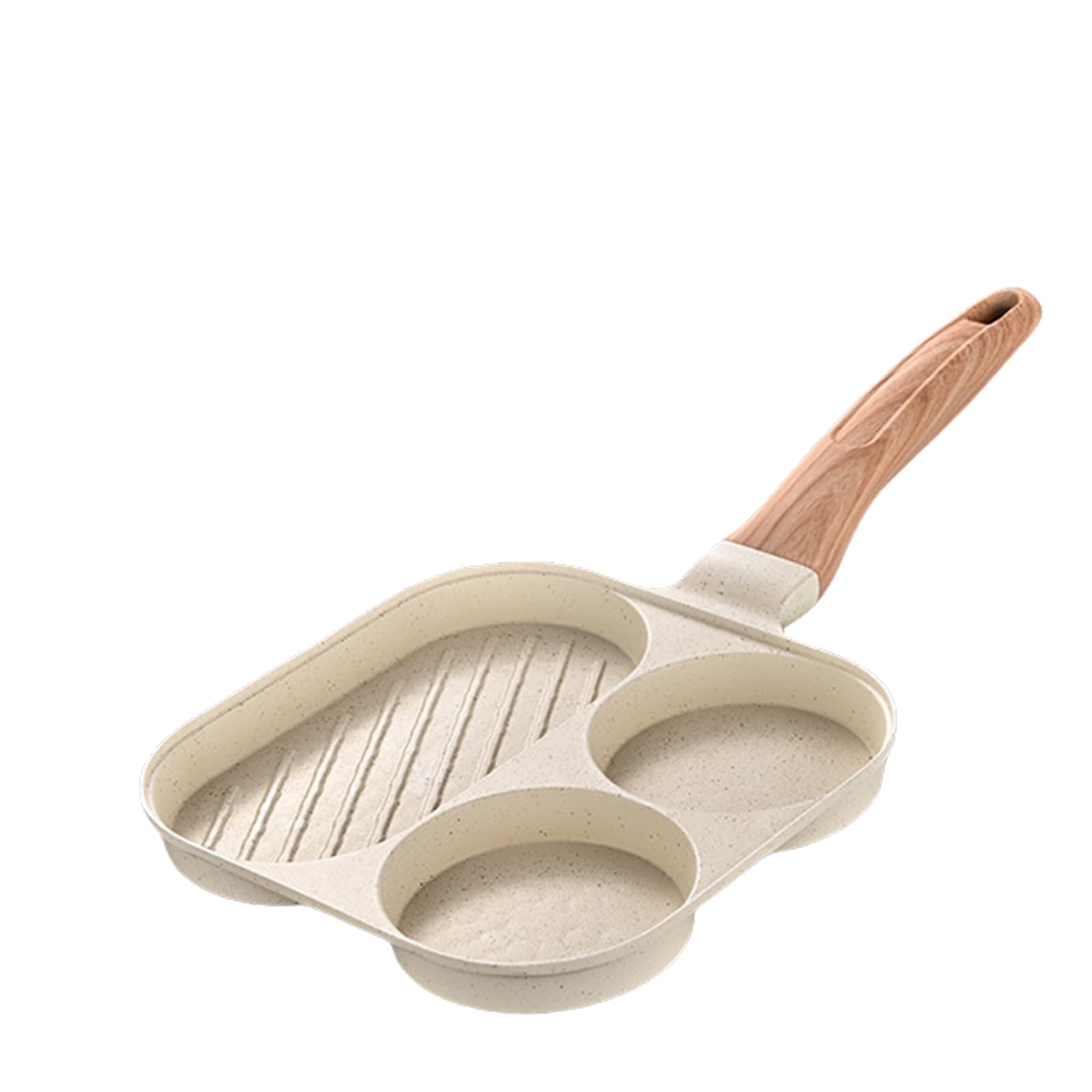 Nucelit Omelette Pans with 3 Divided Sections Multifunctional Food Frying Pans for Eggs and Burgers Household Breakfast Cooker Ergonomic Handle Cooking