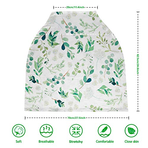 Nursing Cover Breastfeeding Scarf, Car Seat Covers for Babies Infant Carseat Canopy, Stretchy Soft Breathable Multi-Use Cover Ups for Stroller High Chair Shopping Cart, Baby Essentials for Summer