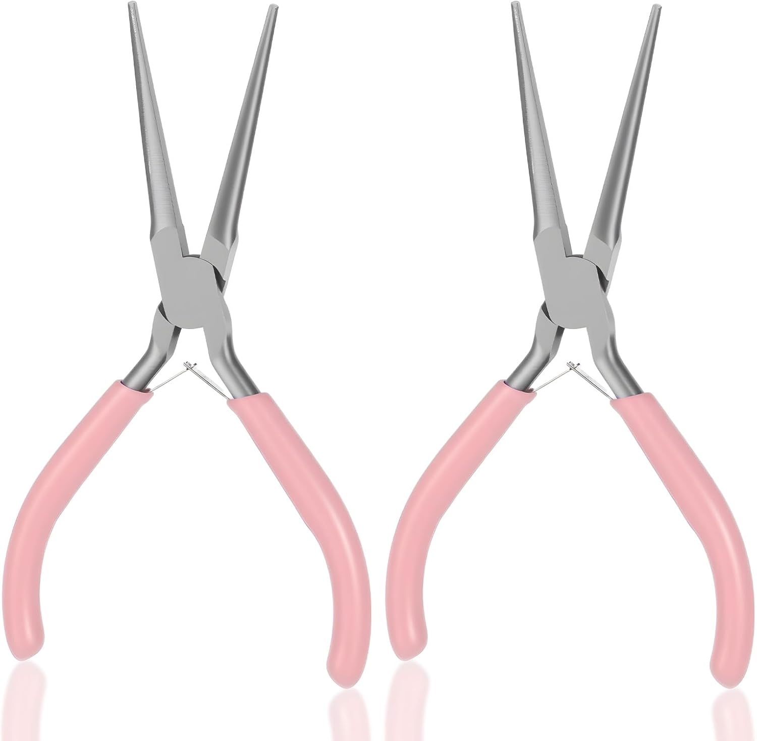2 Pack Needle Nose Pliers, 5.9 Inch Pink Mini Plier for Crafts | Small Needle Nose Pliers for Jewelry Making, Precision Plier Set for Jewelry Repair Wire Bending Gripping Tiny Project