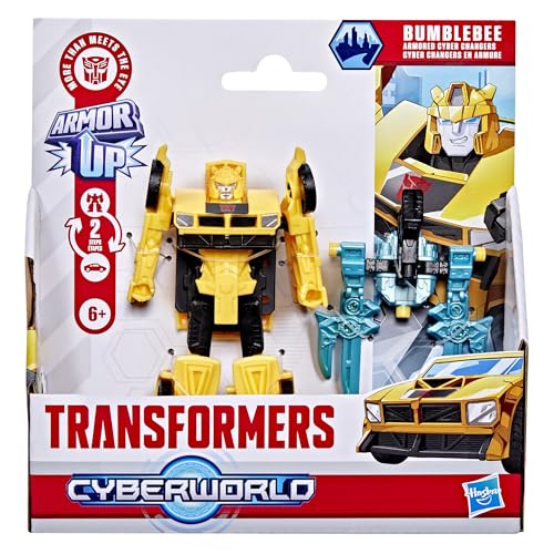 Miniatura 2 de Transformers Hasbro Cyberworld, Bumblebee, Figura de Acción 2 en 1, Robot de Juguete o Coche Deportivo Amarillo, Accesorio de Cañón, Coleccionable, Regalos para Niños y Niñas 6 Años o Más