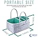 Baby Diaper Caddy Organizer - Portable Storage Basket - Essential Bag for Nursery, Changing Table and Car - Great for Storing Diapers, Bottles, Baby Wipes, Baby's Toys & Pacifiers - Mint