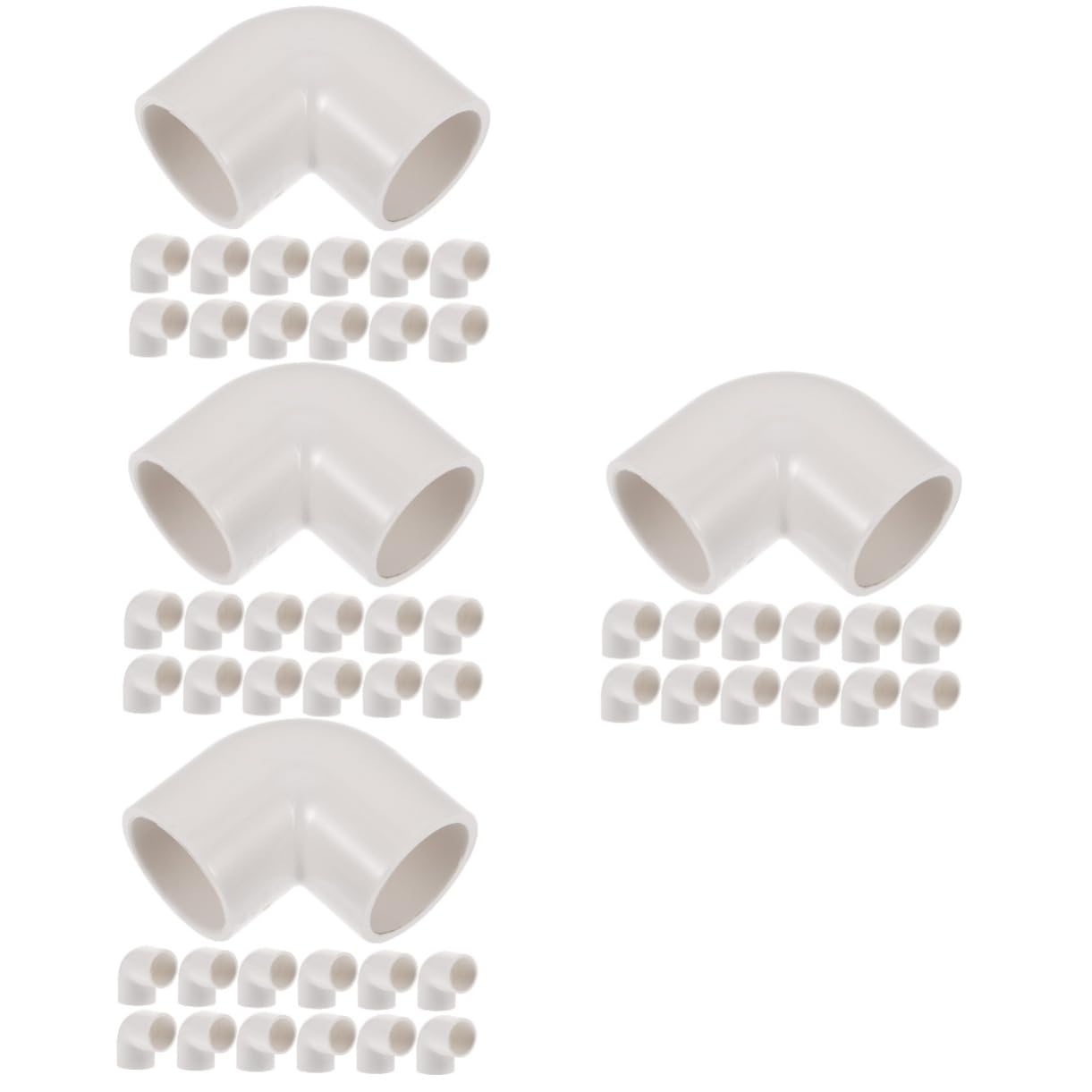 POPETPOP 4 Set Raccordi A Gomito Connettori di Giunzione Raccordi di Ricambio Connettore del Idroponico Adattatore per Acqua Valvola di Ritegno Plastica Bianca 20 Pezzi*4
