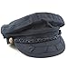 The Hat Depot Cotton Yachting Style Sailing Greek Fisherman Cap hat (L/XL, Navy)