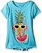 Dream Star Girls' Short Sleeve Screen Top with Lace Ruffle Detail At Back