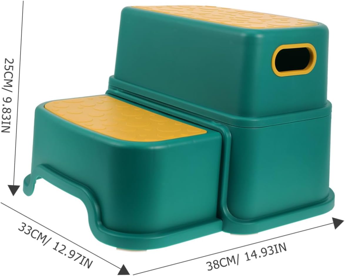 2Pcs Non Slip Foot Stool for Friction Step Stool for Potty Training Bright Color for Bathroom Kitchen Use Stable Design
