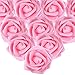 MEJOSER 50PCS Rose Blanche Artificielle 7cm Fleur Saint Valentin Tête de Fleur Blanc Décoration Mariage Party Cérémonie Accessoire de Cheveux (Rose foncé)
