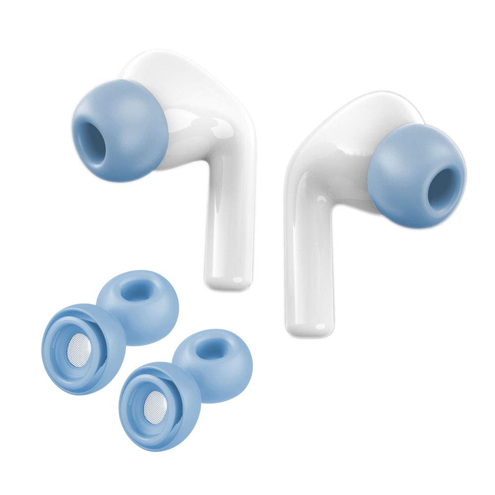 Kisface Anti Slip Earbud Silicone Cover Case Earphone Tips Compatible with AirPods Pro 2019 Earplugs 2 Pairs. Small White A-LBLUES