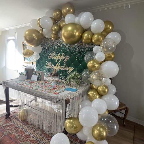 Balloons White and Gold, 60 Packs 12 Inch Metallic Gold Balloons Pearl White Latex Balloon Gold Confetti Balloon for Birthday Parties, Weddings, Anniversaries, Baby Shower Party Decorations - Image 7