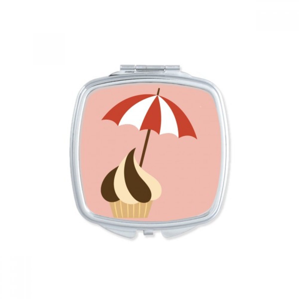 Miroir de poche crème au chocolat, l'idée cadeau mignon et utile pour un miroir carré compact