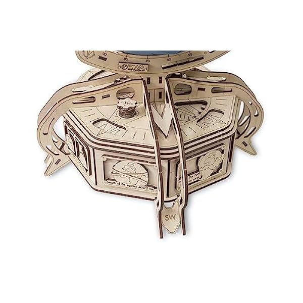 EWA Eco-Wood-Art Naturaleza mecánico 3D de Madera-Rompecabezas para Adultos y Adolescentes-Montaje sin pegamento-393 Piezas, Color Azul (Globe Blue)