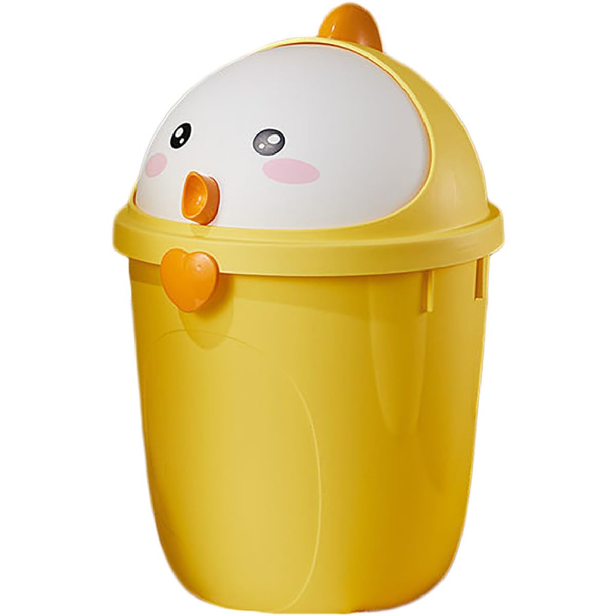 Decorative Chick Trash Can with Lid Large Small Desktop Garbage Can Plastic Office Waste Container ’s Room Tabletop Trash Bucket