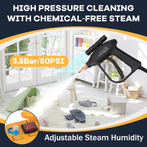Moongiantgo 1700W High Pressure Steam Cleaner Handheld Portable Instant Steam Cleaning Machinefor Commercial Home Use Kitchen Bathroom Grout Tile Car Detailing (Yellow, 110V) #TOP2