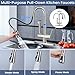 FEELSO Kitchen Faucets with Filtered, Stainless Steel Filter Kitchen Faucet with Pull Down Sprayer Reduces Lead, Chlorine, Bad Taste & Odor,High Arc Kitchen Sink Faucet 1 or 3 Hole for Farmhouse