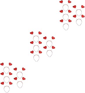 FOMIYES 15 pcs red heart headband ladies headbands wedding headband hair bands for women's hair New Year Head Hoop red heart bopper headband glitter New Year hair decorations hair hoops