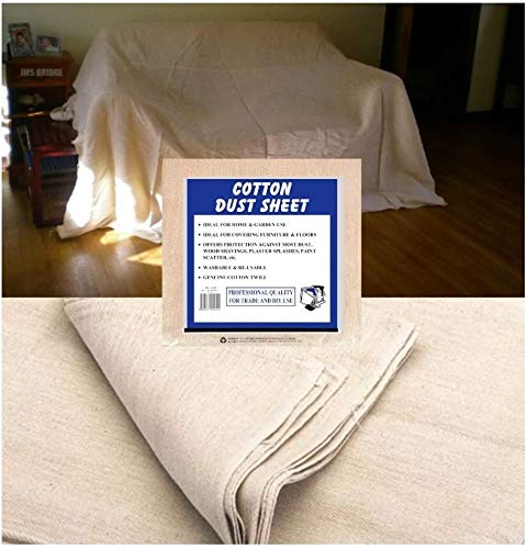 Jms Bridge 1 X Professional Quality 3.2M X 2.5M Approx 100% Cotton Twill Heavy Duty Dust Sheets For Decorating (1Xct108)