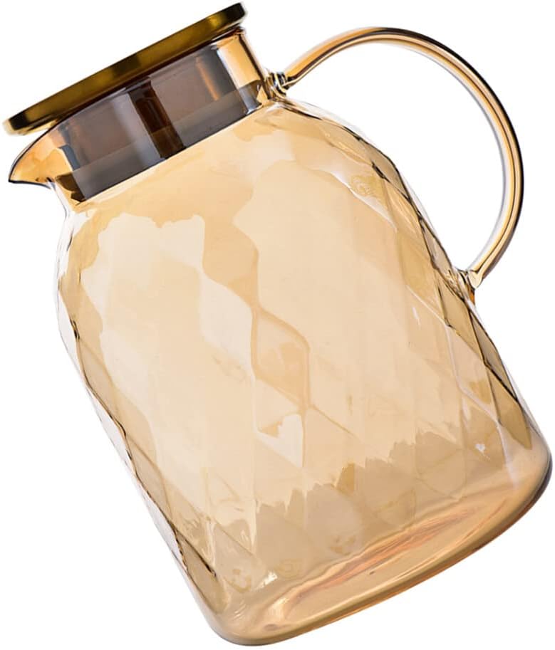 SHERCHPRY Large Capacity Glass Beverage Kettle for Home Use Stylish Water Jug for Juices Teas and for Daily Drinks and Entertaining Guests