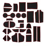 CupHolderHero Compatible with Chevy Impala Accessories 2014-2020 Premium Custom Interior Non-Slip Anti Dust Cup Holder Inserts, Center Console Liner Mats, Door Pocket Liners 29pc Set (Red Trim)
