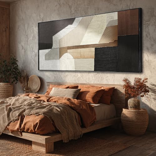 Image of VAYIMDH Textured Wall Paintings Vintage Wall Decor Abstract Canvas Art 32 inchx70 inch Artwork for Office Decorations for Dining Room Area