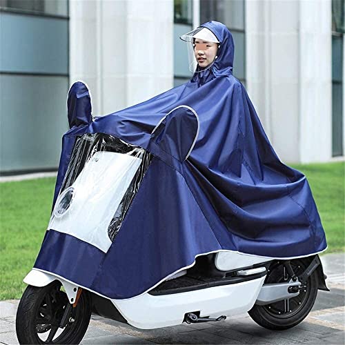 QYEURFOF Impermeable para Motocicleta, Chubasquero for Ciclismo, Poncho con Capa de Lluvia, Cubierta for Scooter Movilidad Capucha for Acampar(Darke,5XL)