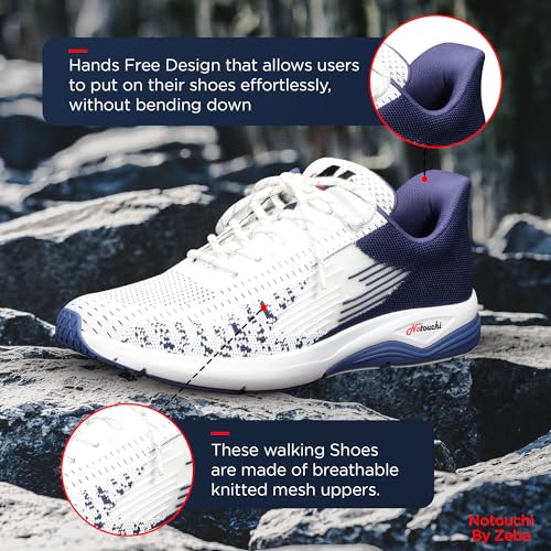 Image of ZEBA Notouchi Hands Free Sneakers for Men - No Bend Slip On Sneakers Design, All-Day Comfort - Slip Resistance, and Breathable Materials - Ideal Men Walking Shoes for Travel & Casual Wear