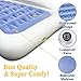 Inflatable Kids Travel Bed Toddler Air Mattress Set,Portable Blow Up Mattress Sleeping Bed Cot with Bed Rails and Electric Pump Ideal for Road Trip