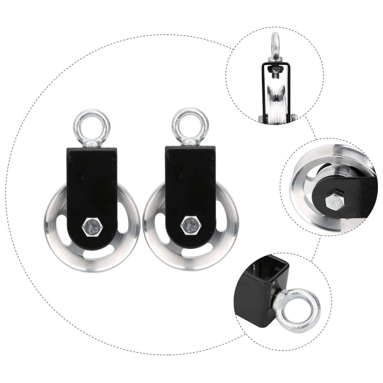 Amosfun Fitnessgeräte Schwenkrolle 2 Satz aus Aluminiumlegierung Silber