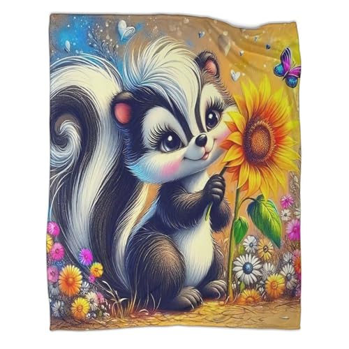 Couverture écureuil plaid peluche microfibre chaude jeté de canapé imprimé 3D 127x152