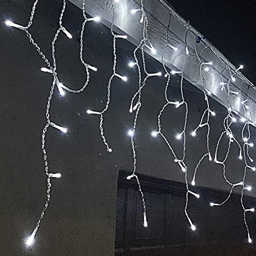 416 Led Christmas Icicle Lights For Indoor & Outdoor Decorations, Christmas Events, Christmas Eve Night Decor, Christmas Tree, Eaves (Pure White) #TOP1