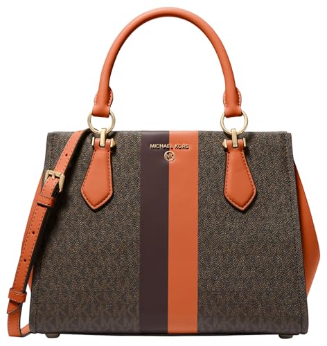 Michael Kors Marilyn Medium Satchel, Gold-Tone Hardware/Orange Punch