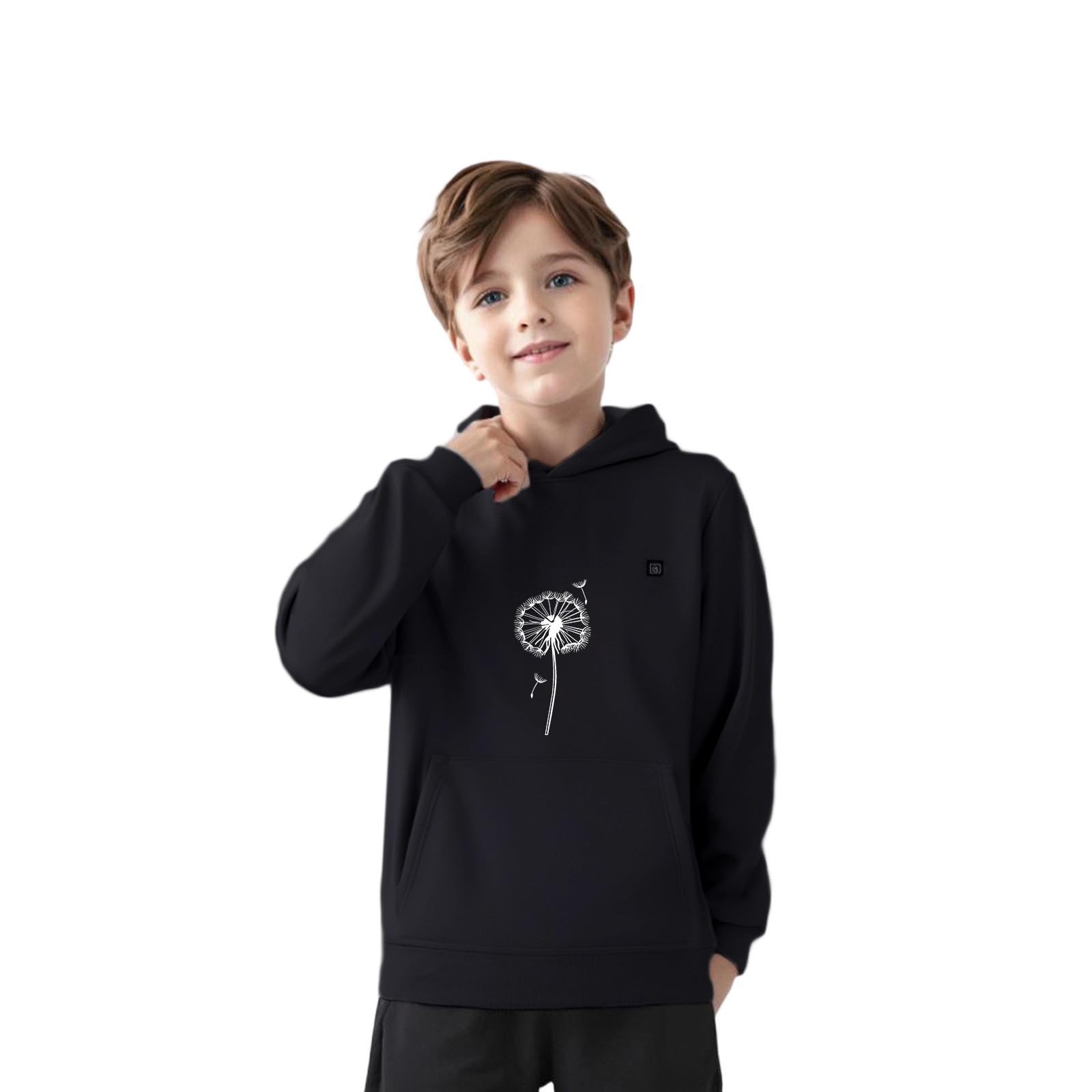 Générique Sweat Chauffant à Capuche USB garçons filles Blouson chauffant Avec 5 Zones de Chauffage 3 Niveaux de Température Plein Air Vestes Chauffantes Coupe-vent Avec Poche De Chauffage Hiver