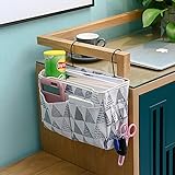 croselyu Home Multifunctional Bedside Hanging Bag College Dormitory Bedside Cloth Hanging Basket Bed Clutter Sorting Storage Bag Magazine Book Storage Bag (Grey) - Image 5