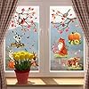 Amazon.com: Mfault Fall Woodland Animals Window Clings 9 Sheets, Autumn ...