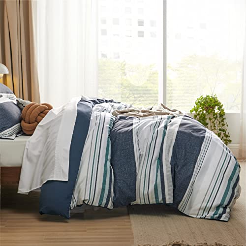 Bedsure Striped Duvet Cover King - Scandinavian Duvet Cover Set With Zipper Closure, Grey Bedding Set, 3 Pieces, 1 Duvet Cover 104"X90" With 8 Corner Ties And 2 Pillow Shams 20"X36" #TOP6