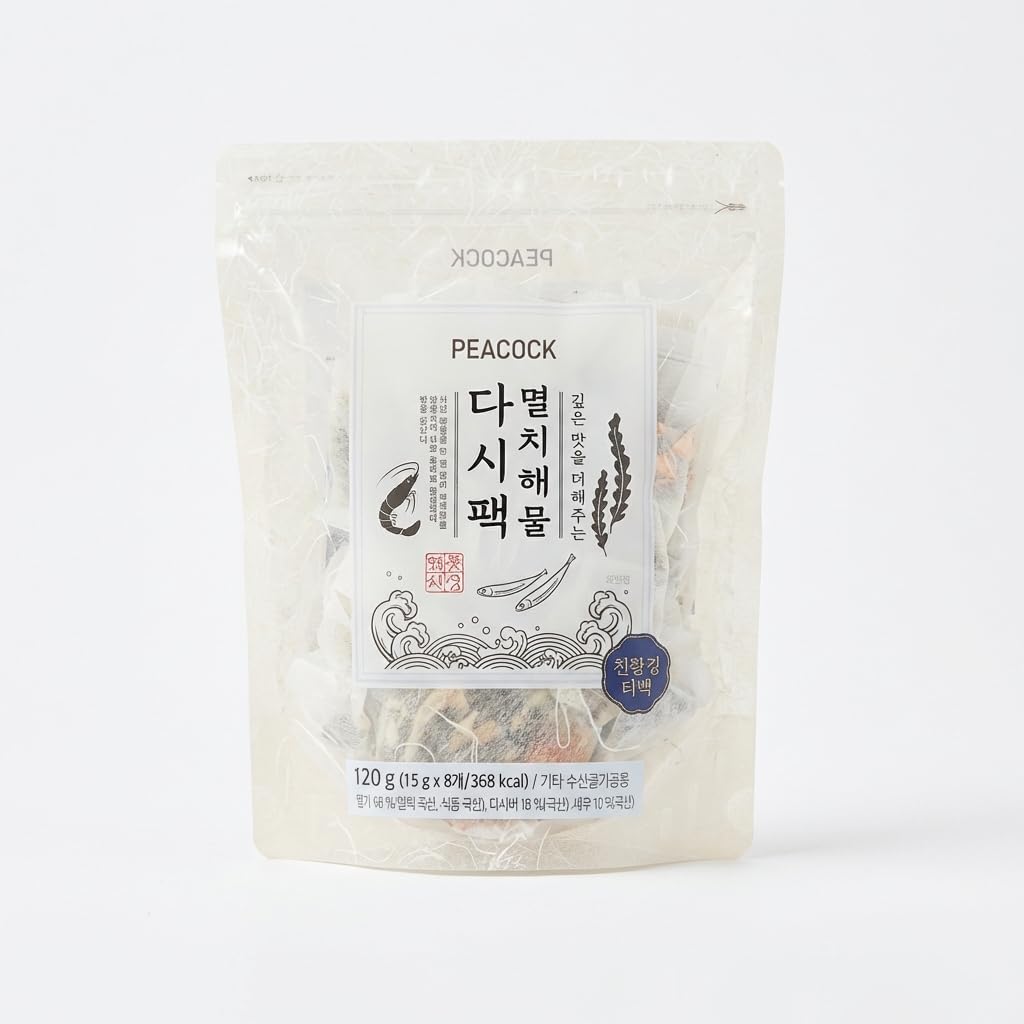 Benepisyo Korean Anchovy & Seafood Dashi Packets – Tea-Bag Style Soup Base for Authentic Stews & Noodle Soup – Rich Umami Flavor – 8 Count 이마트 EP상품 멸치해물 국물 육수용 다시팩